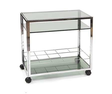 CASSINARI GIAN Zum Carrello porta vivande con telaio in metallo cromato e...