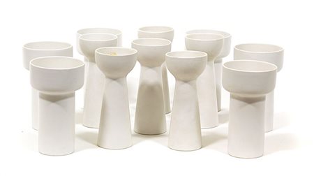 GIANI GJLLA Dodici bicchieri in ceramica Prod. Brambilla 1970 h cm 18