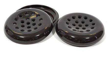 BRAMBILLA Due fioriere in ceramica una marrone. Prod. Brambilla 1965 circa...