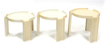 STOPPINO GIOTTO 4905/6/7 Trittico tavolini in resina. Prod. Kartell 1968...