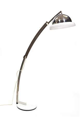 REGGIANI Mod. 356 Lampada ad arco estensibile in metallo cromato e laccato...