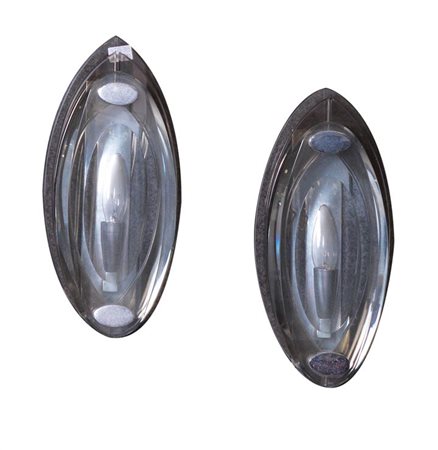 CRISTAL ART Coppia di appliques con diffusore composto da due strati di vetro...