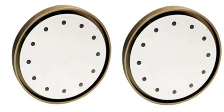 SPECCHIERA Coppia di specchiere con cornici in acciaio spazzolato, cristallo...