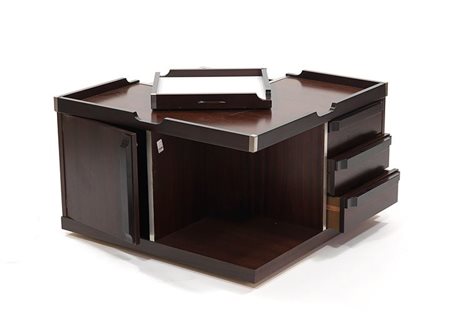 TAVOLINO Mod. 237 Tavolino in legno di palissandro con un vano portabottiglie...