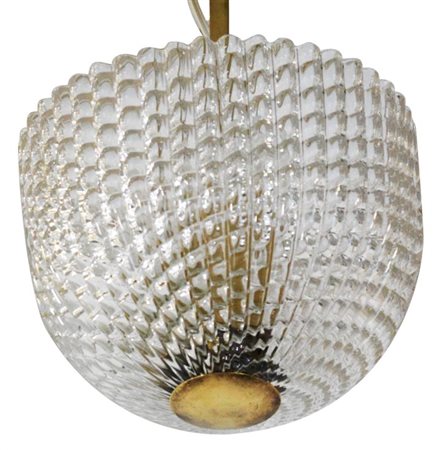 LAMPADARIO Piccolo lampadario con diffusore in vetro diamante, montatura in...