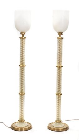 SEGUSO VETRI D'ARTE Coppia di piantane con stelo costituito da tre elementi...