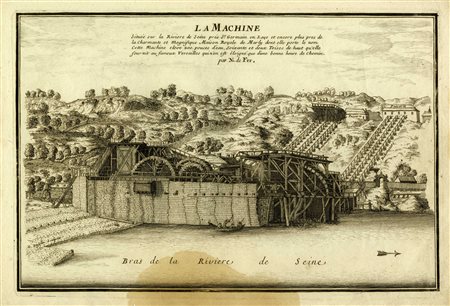 Nicolas De Fer, Description de la machine de Marly / Description de l'Hotel roïal des Invalides. Chez l'auteur, dans l'isle du Palais sur le quay de l'orloge a la sphére royale (A Paris), 1700-1716.
