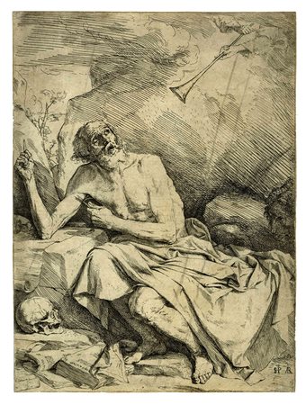 Jusepe (de) Ribera, San Gerolamo in ascolto della tromba del giudizio finale. 1621.