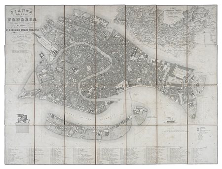 Marco Perissini geometra / Giuseppe Cattaneo incisore, Pianta della R. città di Venezia secondo lo stato del anno 1849, dedicata al nobile ed onorevole Signore Dr Giacomo Poldi Pezzoli…