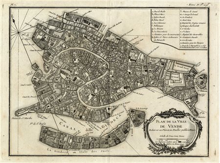 Jacques Nicolas Bellin, Plan de la ville de Venise.  Paris: Dépôt des cartes et plans de la marine [1764].