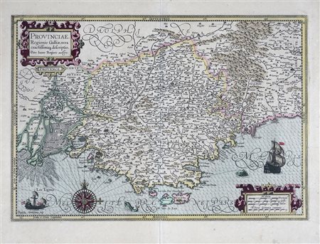 Jodocus Hondius , Provinciae, Regionis Galliae, vera exactissimaq. descriptio. Provence Petro Ioanne Bompario auctore. Amsterdam: 1606 ca.