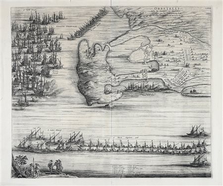 Pierre Mortier , Orbetelli. Ville du Sienois en Toscane Assiegée par les Francois en 1646. Ils furent Contraints de lever le Siége. Amsterdam: Chez P. Mortier, 1704.