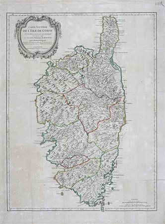 Gilles Robert de Vaugondy , Carte nouvelle de l'Isle de Corse dressée, d'après une grande Carte manuscrite levée sur les lieux par ordre de M. le Marechal de Maillebois, par le Sr Robert de Vaugondy