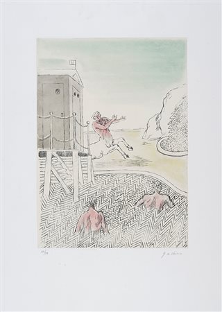 Giorgio De Chirico, L'arrivo del centauro. 1973.