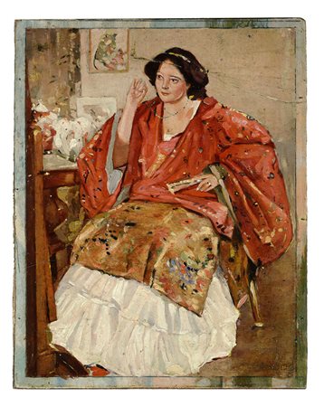 Eduard Boss, Donna in rosso. 1936.