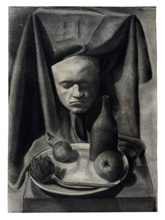 Mino Rosso, Natura morta con maschera di Beethoven. 