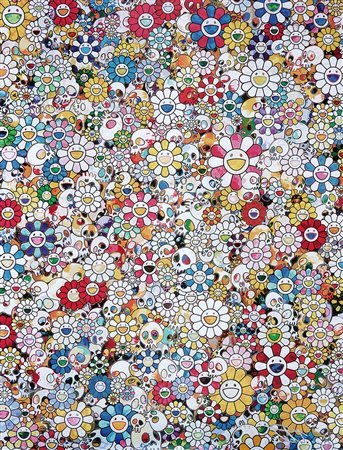 Takashi Murakami, Skulls and Flowers Multicolor. 2012.