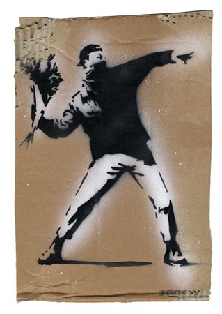 Banksy, Dismaland. The flower thrower. 2015.