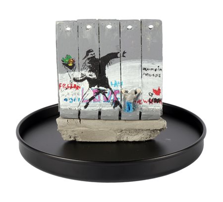 Banksy, The Walled Off Hotel. Five-part souvenir wall section (Flower Thrower). 2017.