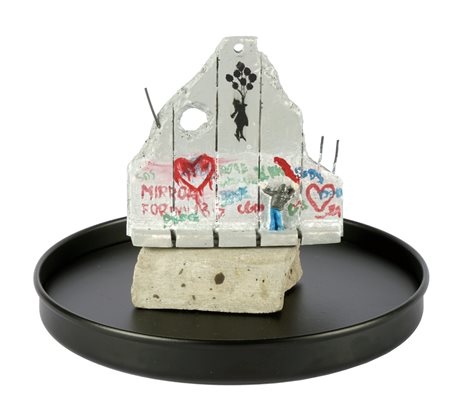 Banksy, The Walled Off Hotel. Five-part souvenir wall section (Flying girl with baloon). 2017.