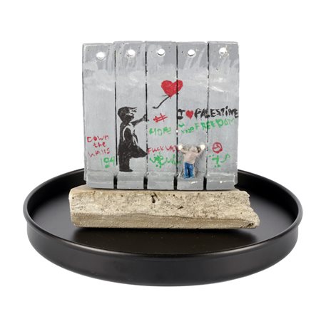 Banksy, The Walled Off Hotel. Five-part souvenir wall section (The balloon girl). 2017.