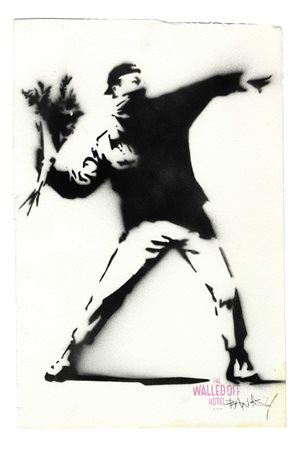 Banksy, The Walled Off Hotel. Flower Bomber. 2017.