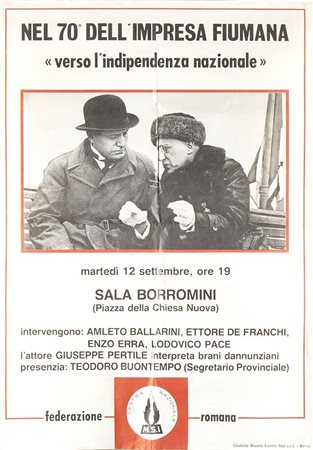 Grafiche Riunite Centro Sud -  Roma - Manifesto politico MSI