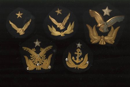 Cile - Lotto di 5 fregi da berretto