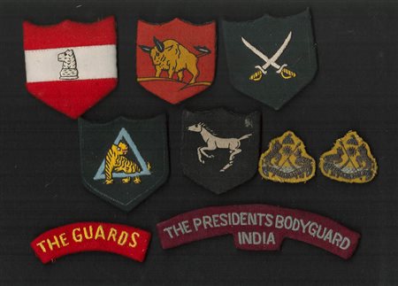 India - Lotto di distintivi e scudetti da bracio