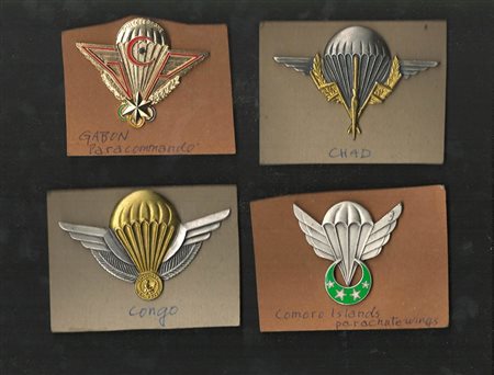 Stati Africani - Lotto di 4 brevetti da paracadutista