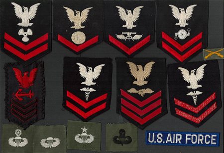 USA - Lotto di 90 distintivi di grado