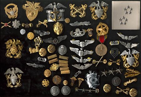 USA  - Grande lotto di distintivi, fregi e brevetti