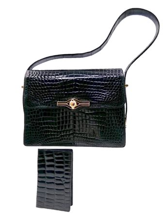  GUCCI - Borsa  in Coccodrillo Porosus Nero.