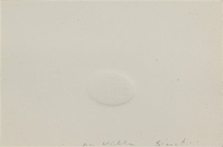 Turi Simeti (1929 - 2021) UN OVALE BIANCO calcografia su cartoncino, cm 11x17...
