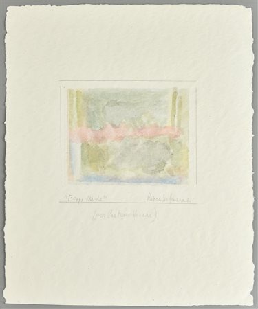 Riccardo Guarneri (1933) TROPPO VERDE acquerello su carta, cm 25,5x21 firma,...