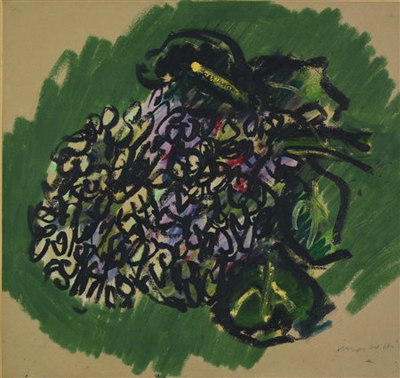 Ennio Morlotti (1910 - 1992) ORTENSIE, 1982 pastello e tempera su carta, cm...