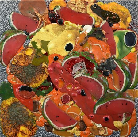 Omar Ronda (1947 - 2017) GENETIC FUSION, 1989 materie plastiche, cm 45x45 sul...