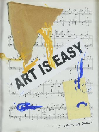 Giuseppe Chiari (1926 - 2007) ART IS EASY, 2005 tecnica mista su carta, cm...