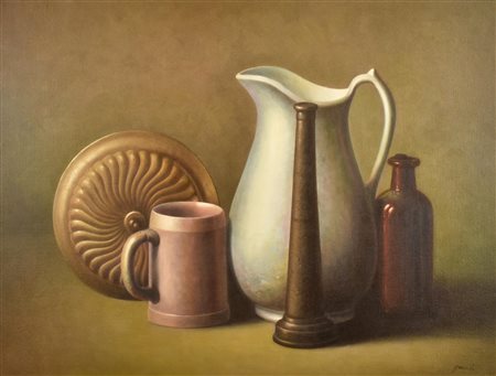 Antonio Nunziante (1956) NATURA SILENTE, 2005 olio su tela, cm 60x80 firma...