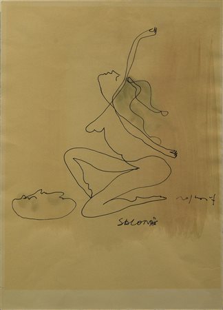 Franco Rognoni (1913 - 1999) SALOME' inchiostro acquerellato su carta, cm...