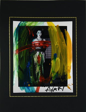 Araki Nobuyoshi (1940) SENZA TITOLO stampa c-print con intervento pittorico,...