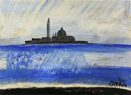 Gastone Breddo (1915 - 1991) VENEZIA olio sabbiato su tela, cm 50x70 firma...