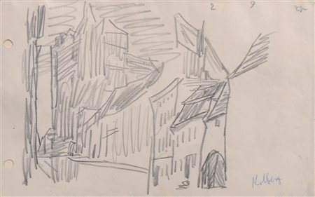 Lyonel Feininger (New York 1871 - 1956) Kolberg, 1925;Matita su carta, 14 x...