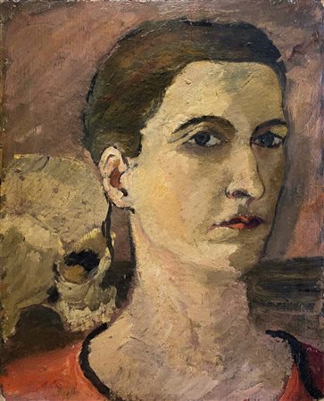 Pietro Marussig (Trieste/Triest 1879 - 1937) Ritratto, 1922;Olio su cartone,...