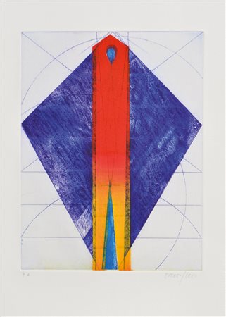 Angela Occhipinti Senza titolo;Acquaforte a col. su carta, 32,5 x 24,5 cm...