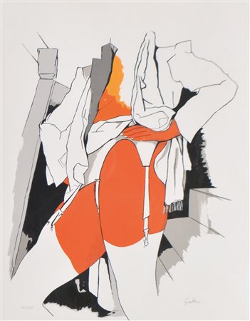 Renato Guttuso (Bagheria 1911 - Rom/Roma 1987) Donna con reggicalze;...