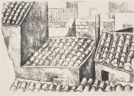 Renato Guttuso (Bagheria 1911 - Rom/Roma 1987) Tetti;Acquaforte su carta,...