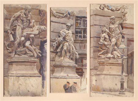 Ernst Graner (Werdau, Sachsen 1865 - Wien/Vienna 1943) Figure di Ercole al...