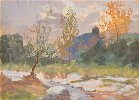 Lila Gruner (Guntramsdorf 1870 -Wien/Vienna 1950) Paesaggio meranese con...