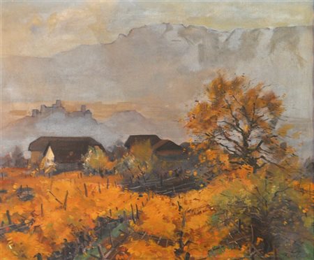 Rolf Regele (Bozen/Bolzano 1899 - 1987) Maso verso Castel Firmiano, 1925;Olio...